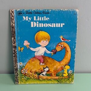 1971 Little Golden Book My Little Dinosaur, Kids Vintage Book, Reading Age 2+